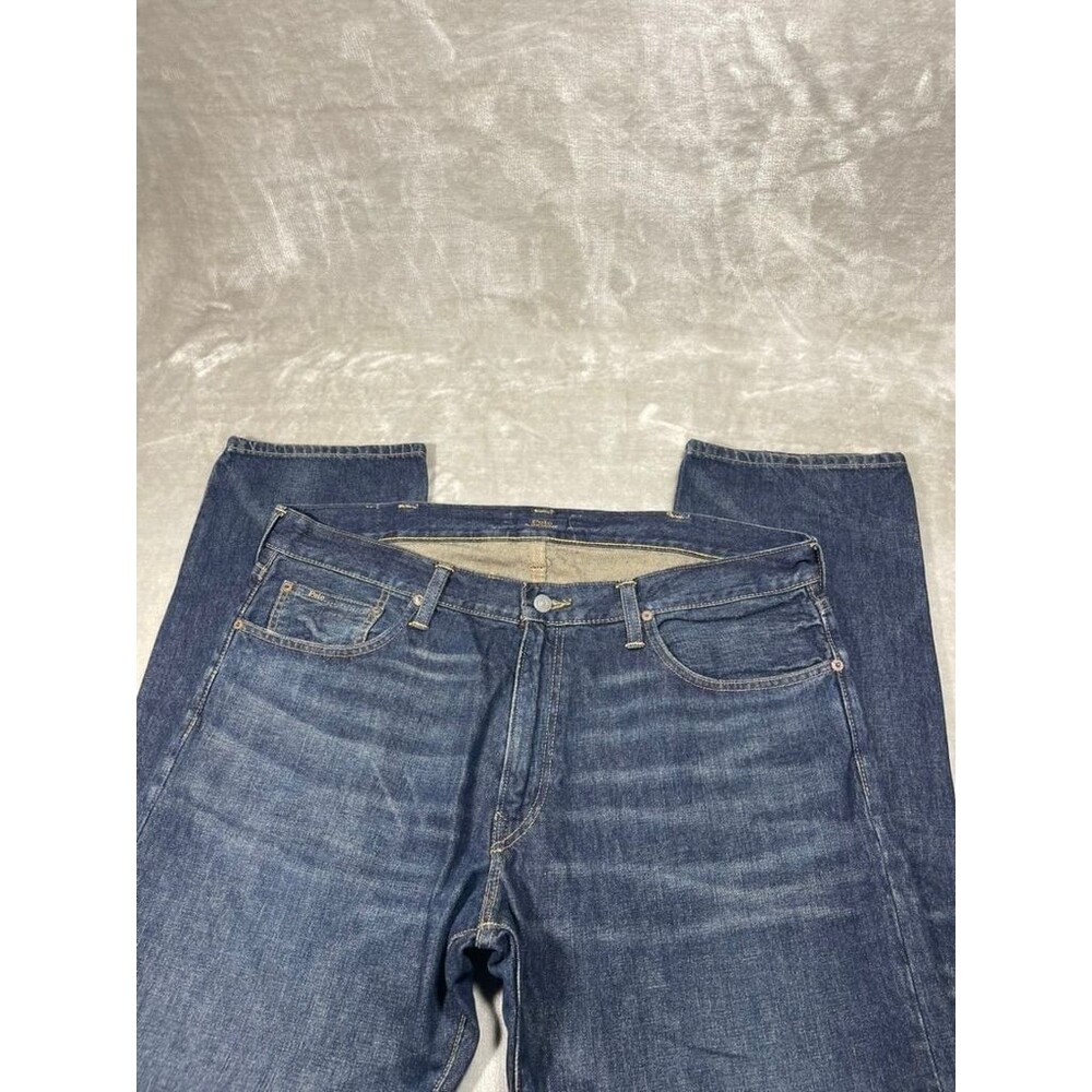 Polo Ralph Lauren Jeans Mens Size 38x32 The Hampton Relaxed Straight Denim Dark